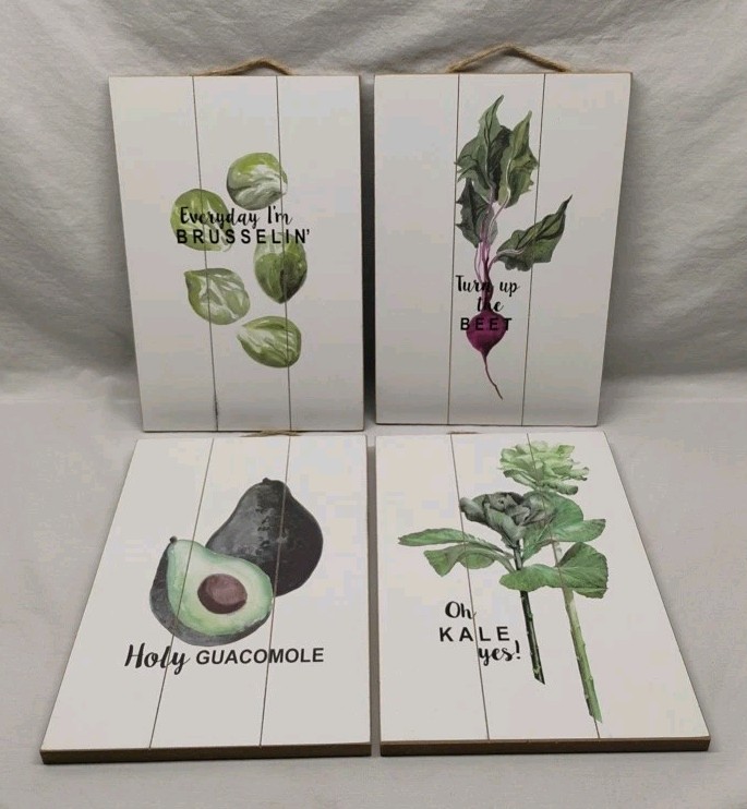 Simply Spring Wood Wall Decor Heather Myers Gardening Humor 4pc Set Oh Kale Yes