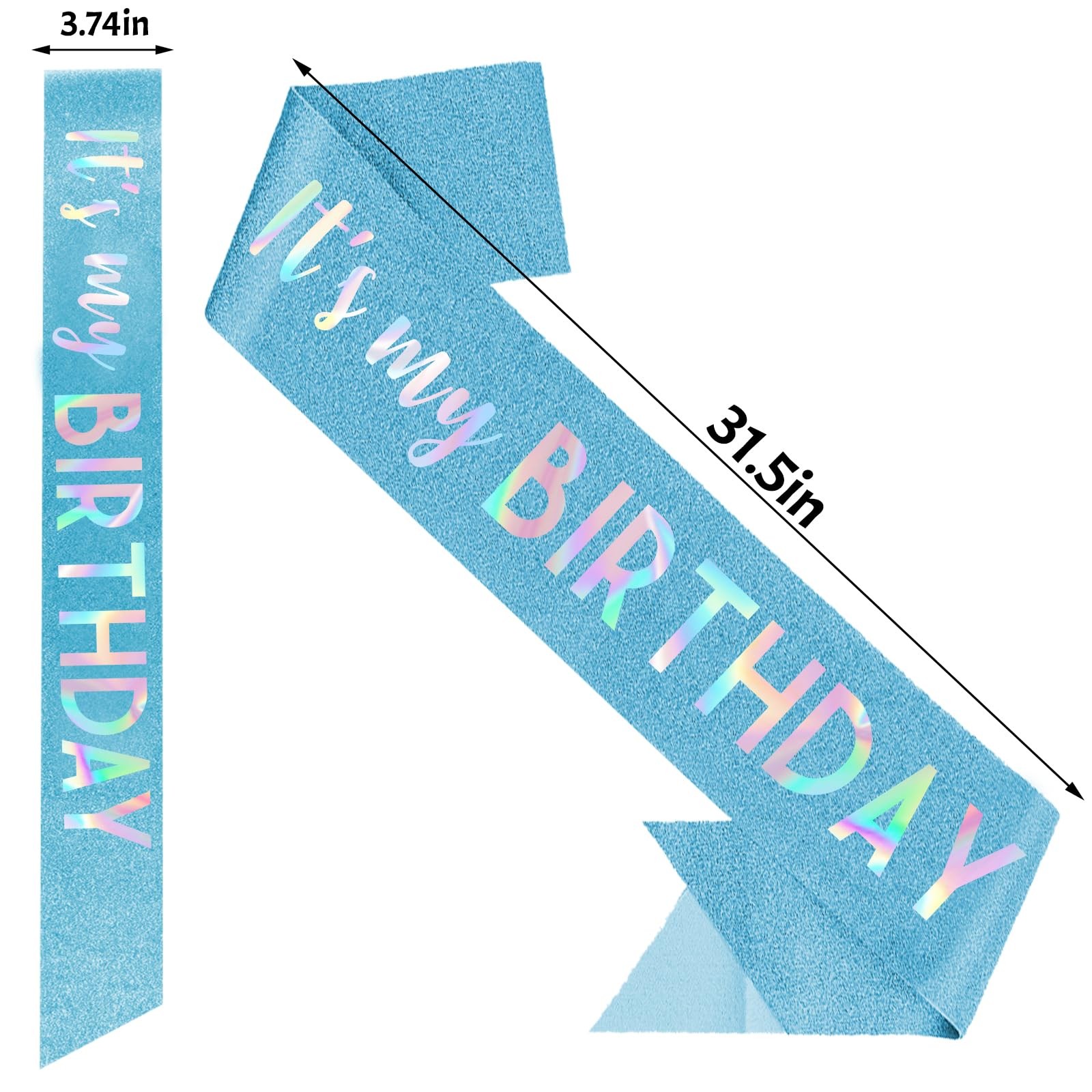 Blue Its My Birthday Sash Party Decorations Women Girls Men Boys Accessories