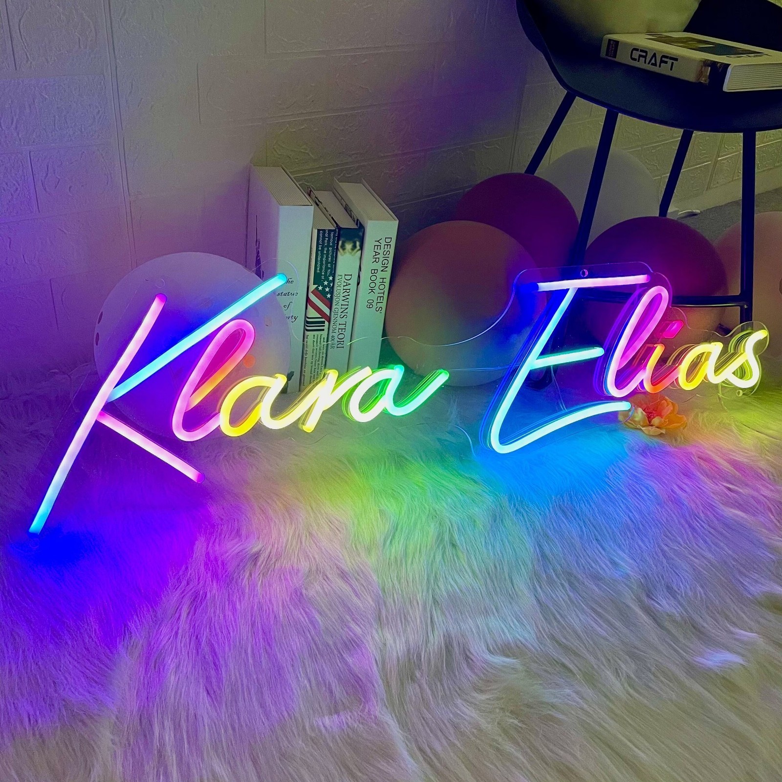 Custom Name Neon Sign Personalized Rainbow Color Wedding Backdrop Home Decor