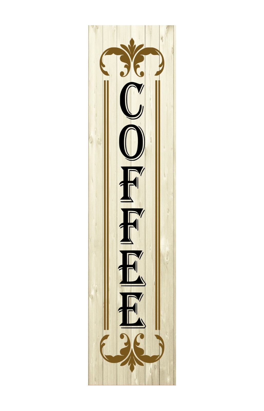Coffee Vertical Wood Print Sign
