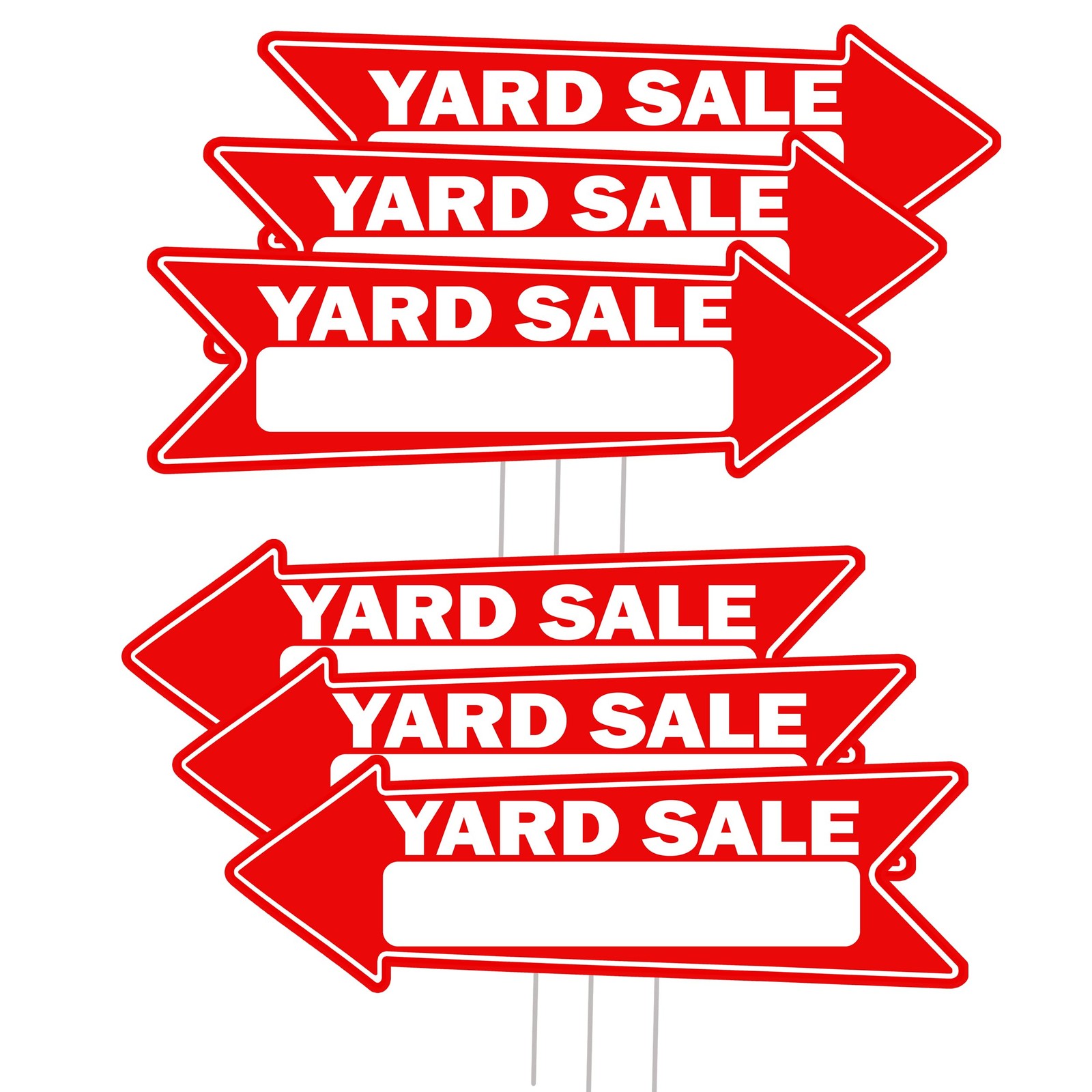 6 Piece Yard Sale Arrows – Yard Sign Double Sided With Stake 16 Inch By 5 Inc…