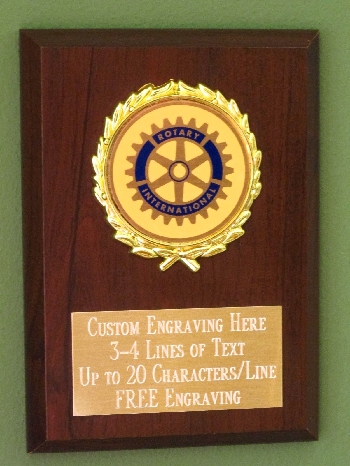 Rotary Club Award Plaque 4×6 Trophy FREE engraving