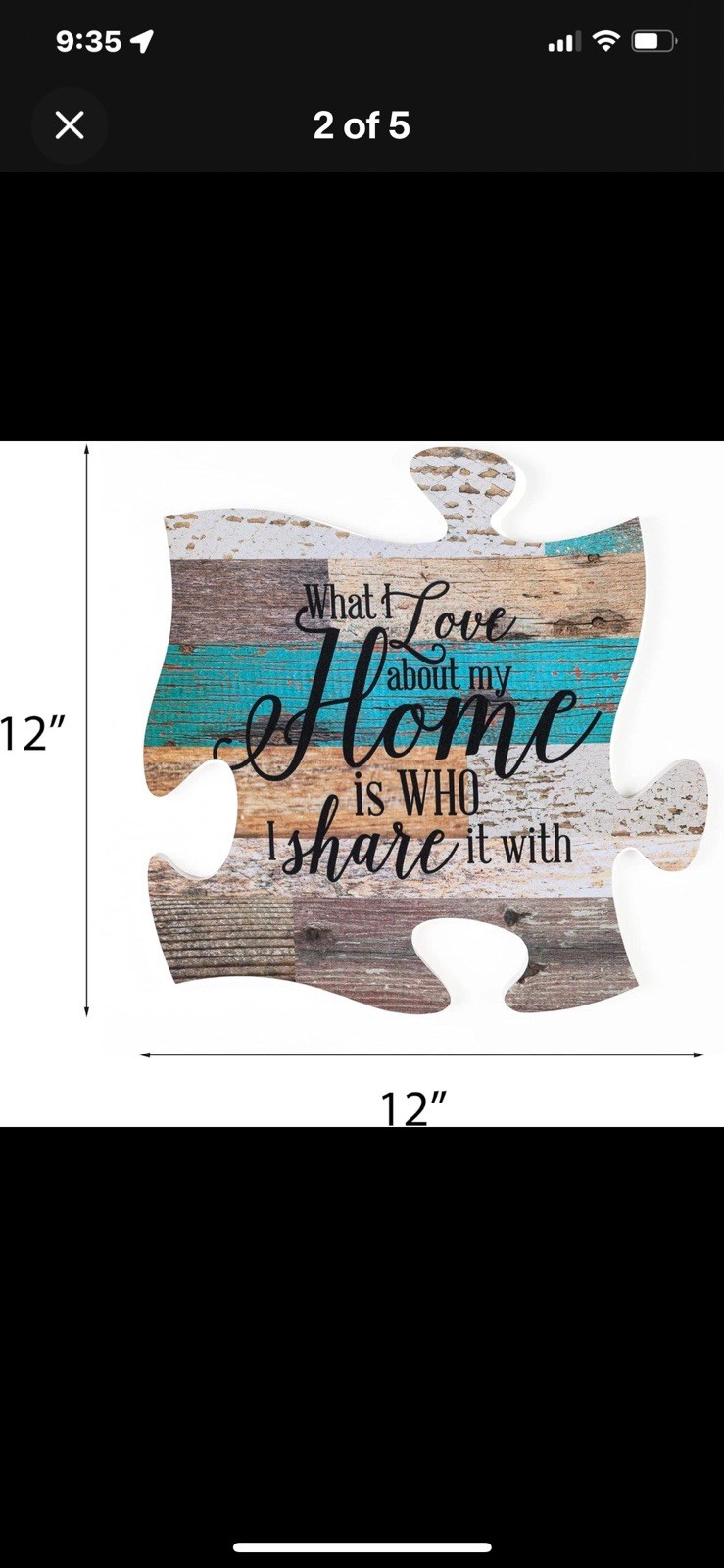 P. Graham Dunn Puzzle Piece Wall Decor Sign 12×12 Quote PUF0259