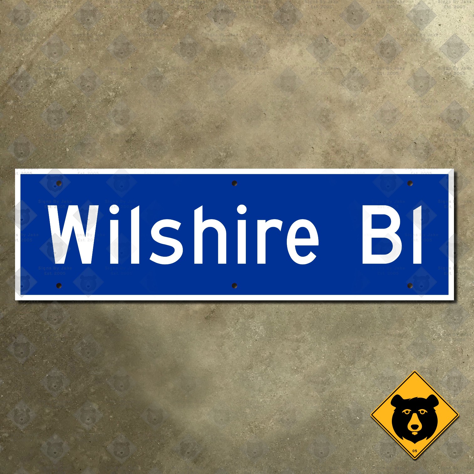Los Angeles California Wilshire Boulevard Blvd street road sign 1973 20×6