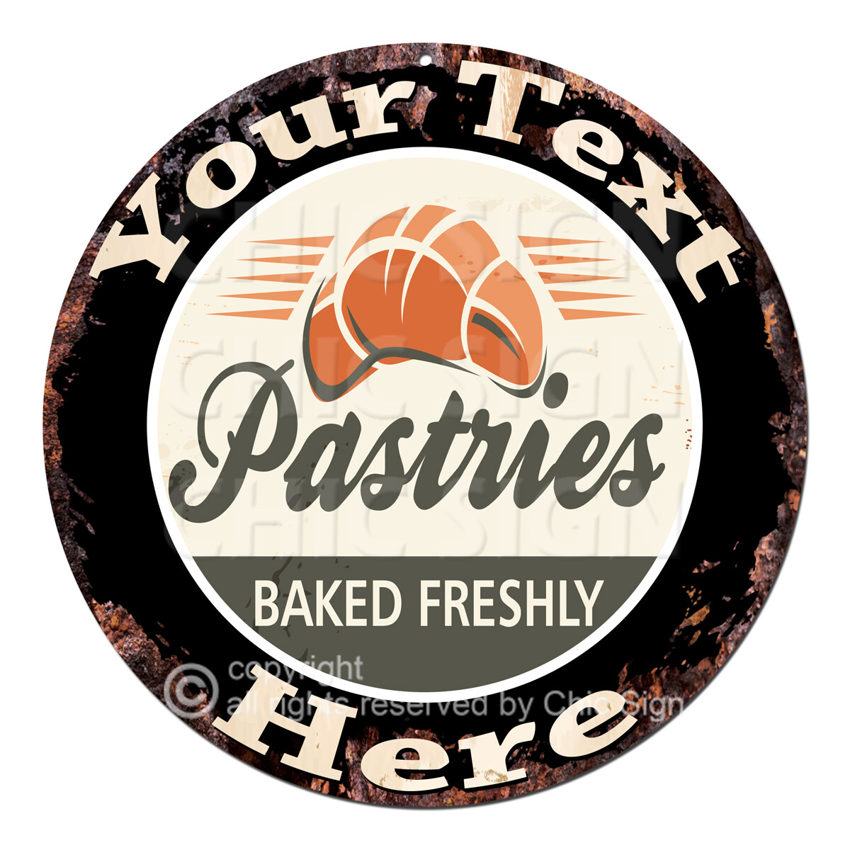 CP-0181 ANY NAME’S Custom Personalized Baked Pastry Metal Sign Decor Gift idea