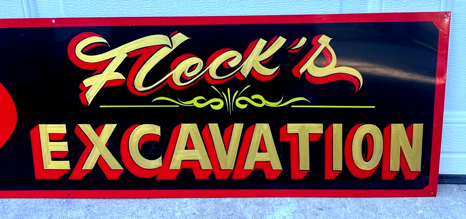 LG 40″ CUSTOM ORDER A HAND PAINTED PETERBILT BUSINESS Excavation Name Truck Sign