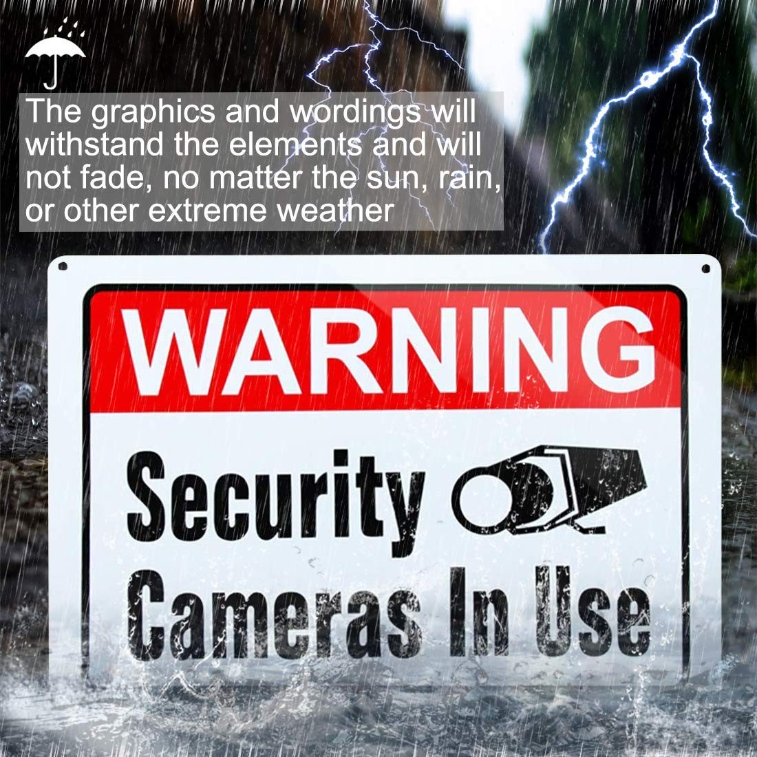 Large Warning Video Surveillance in Use 10×14 inches, 2-Pack(10”x14”)