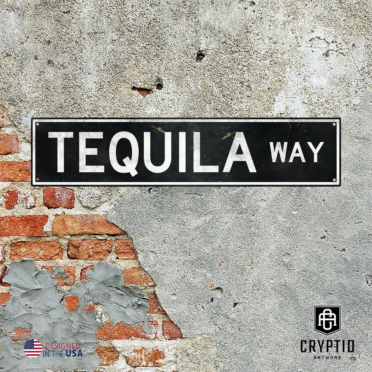 Tequila Way Metal Sign 18X4 Inch – Vintage Embossed Aluminum Funny Metal Sign –