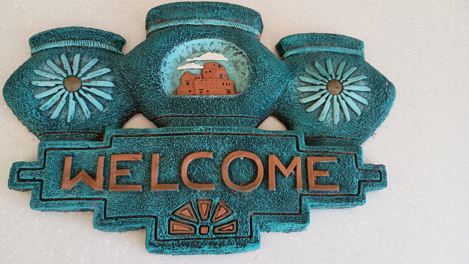 Southwestern Welcome Plaque Hydrostone USA 10.5 in High x 16 in. Long x 1 in.