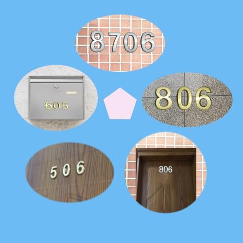 10 Pcs 3D Small Mailbox Numbers(0-9),1.4 Inch Self Adhesive 1.4 inch Silver