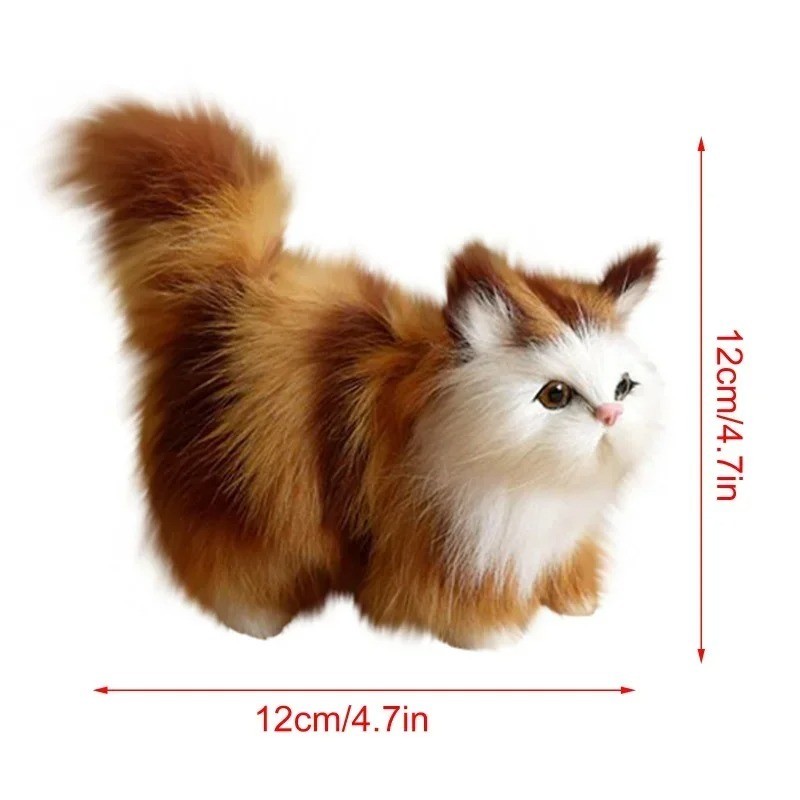 Cute Simulation Cat Plush Toys Soft Stuffed Kitten Model Fake Cat Realist Animal