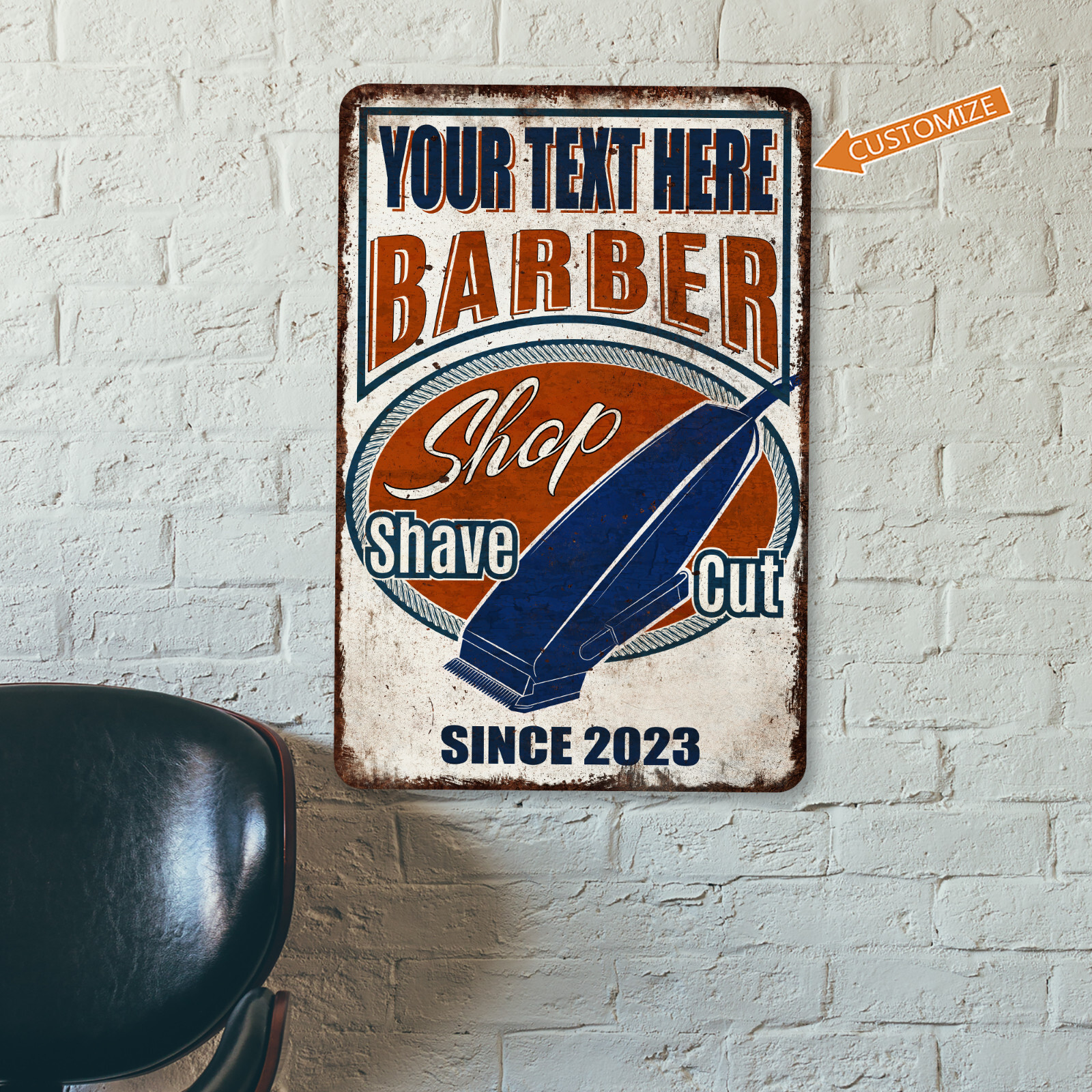 Personalized Barber Shop Sign Razor Hairdresser Beauty Salon Fade 108122002051