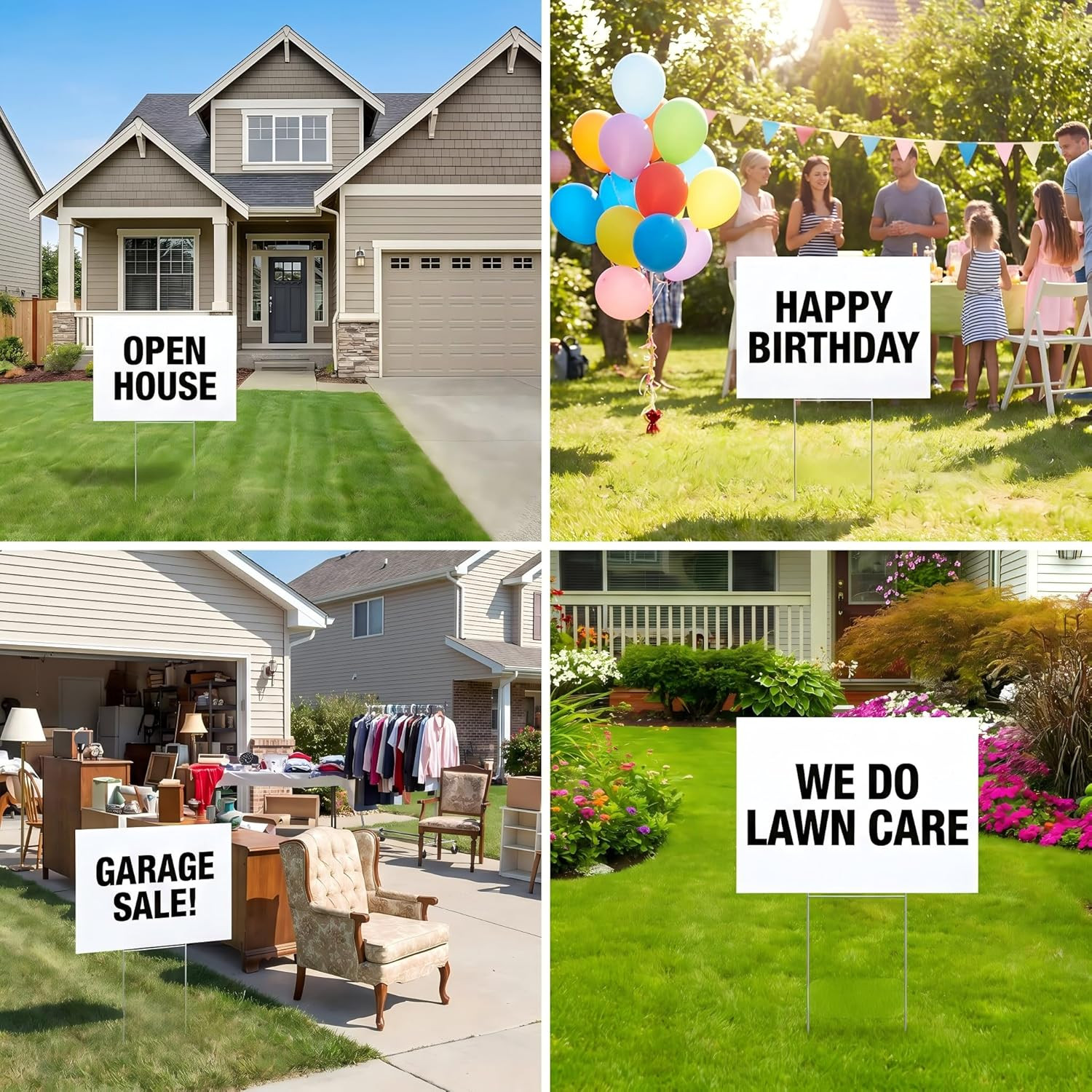 10 Blank Yard Signs with Stakes 17.5 X 12 Inch,4Mm Thick Corrugated Plastic Lawn