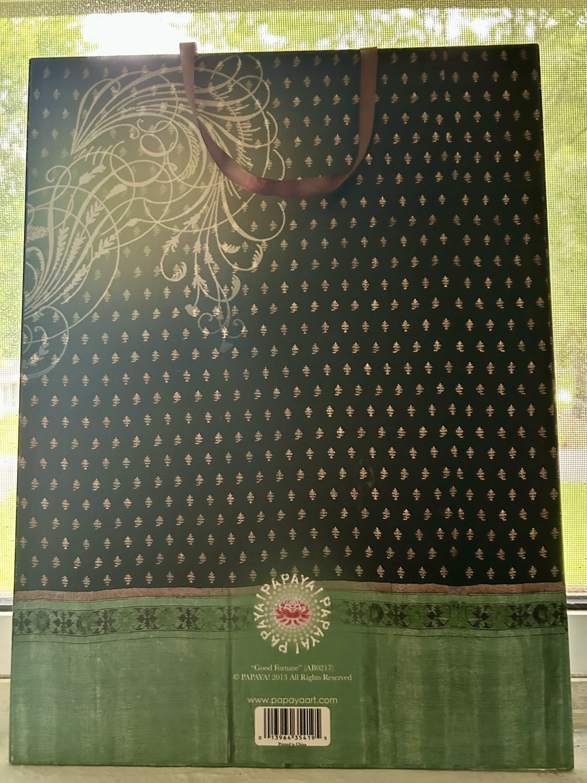 Papaya Good Fortune Large Hanging Plaque Inspirational Good Luck Floral AB0217
