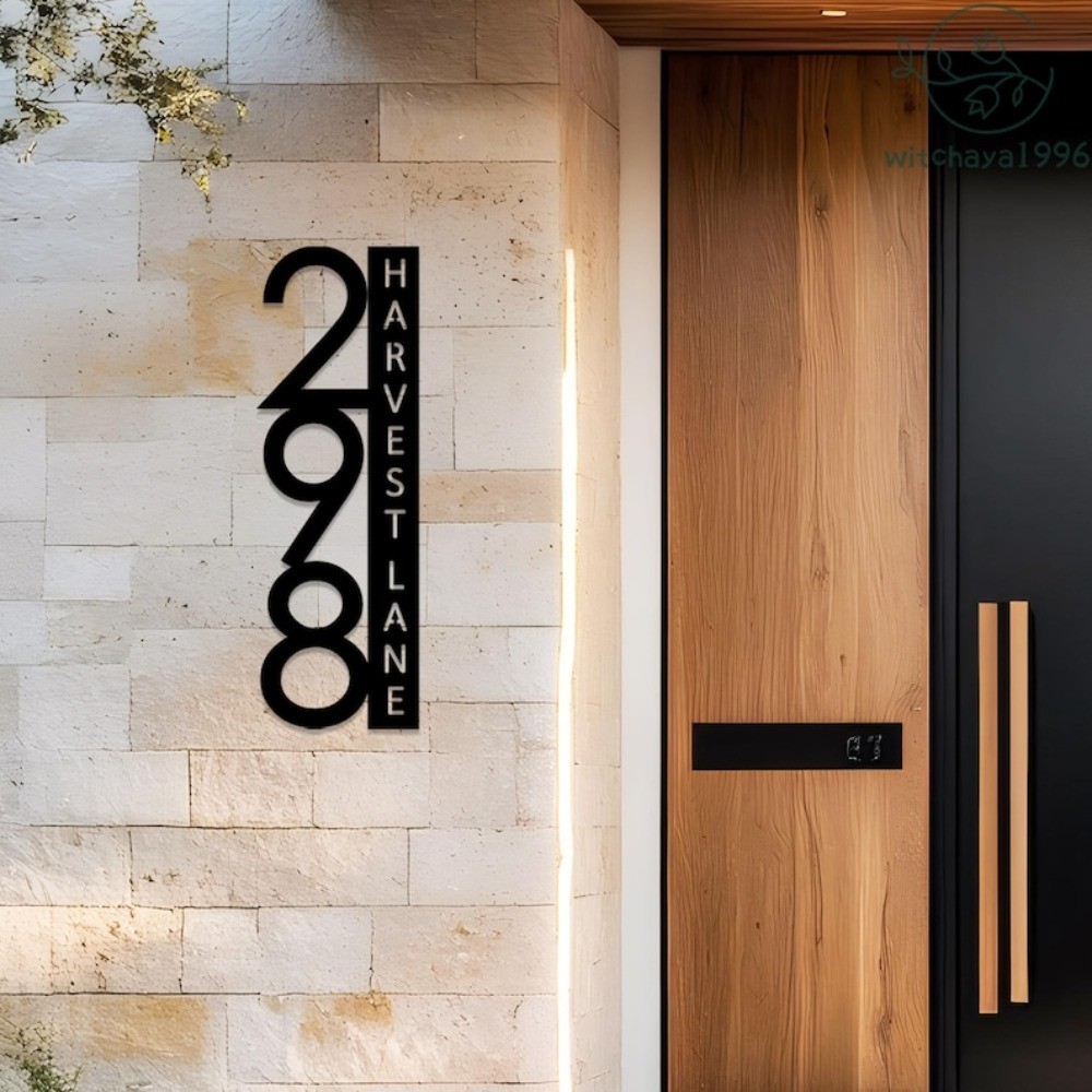 Custom House Numbers Sign Metal Address Plaque Personalized Home Identification