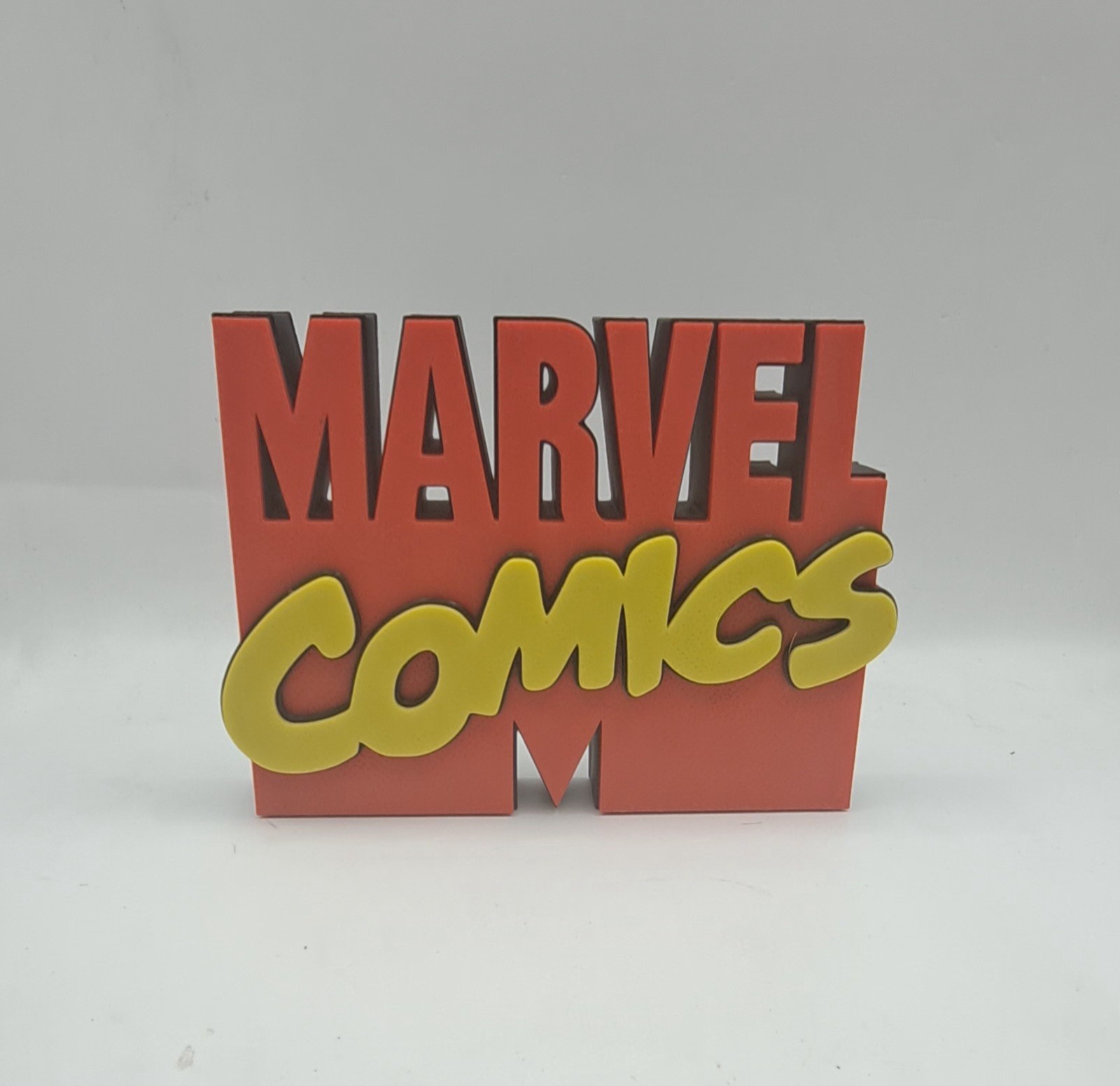 Marvel Comics Logo Sign 3D Printed Retro Comic Book Nostalgia Decor