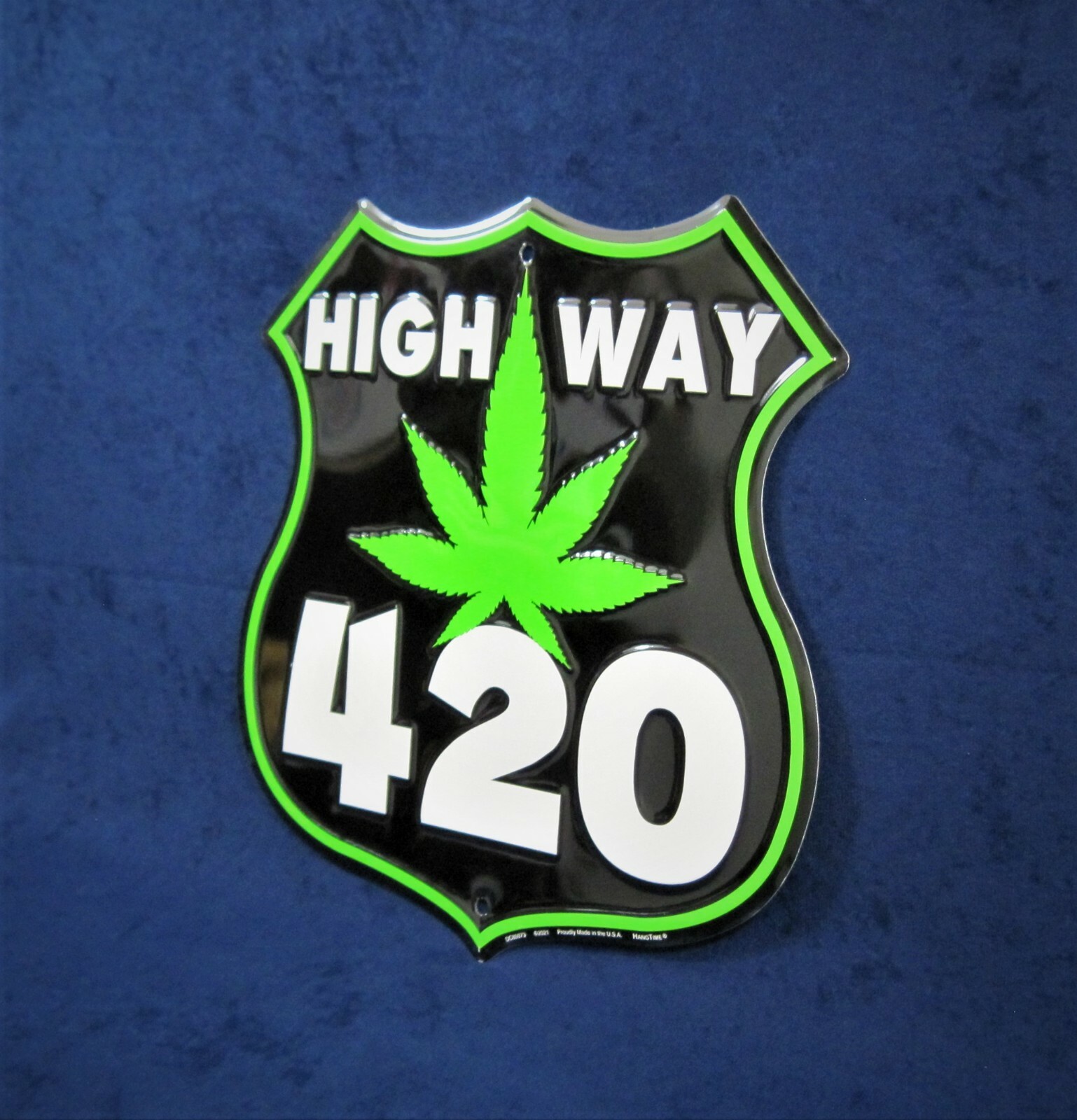 420 HIGHWAY Shield -*US MADE* Embossed Sign -Man Cave Garage Club Bar Wall Décor