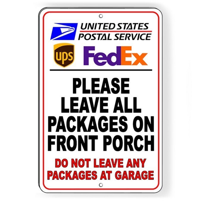 Package Delivery Instructions Sign Leave Packages Here Box Front Not Here