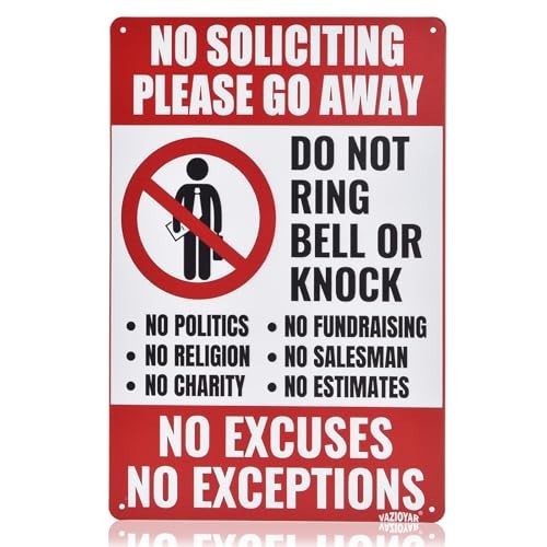 No Soliciting Sign for House,No Soliciting Signs for Home，Do Not Knock Please