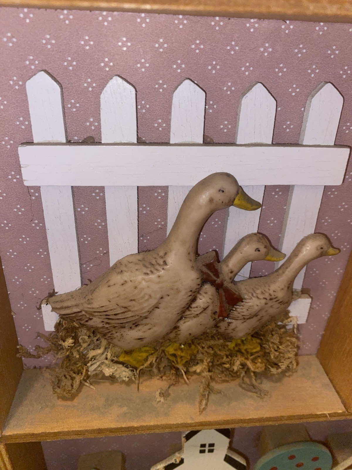 Vintage Wall Hanging Wood Country Cottage Farm Style Geese 1980s Richman gordman