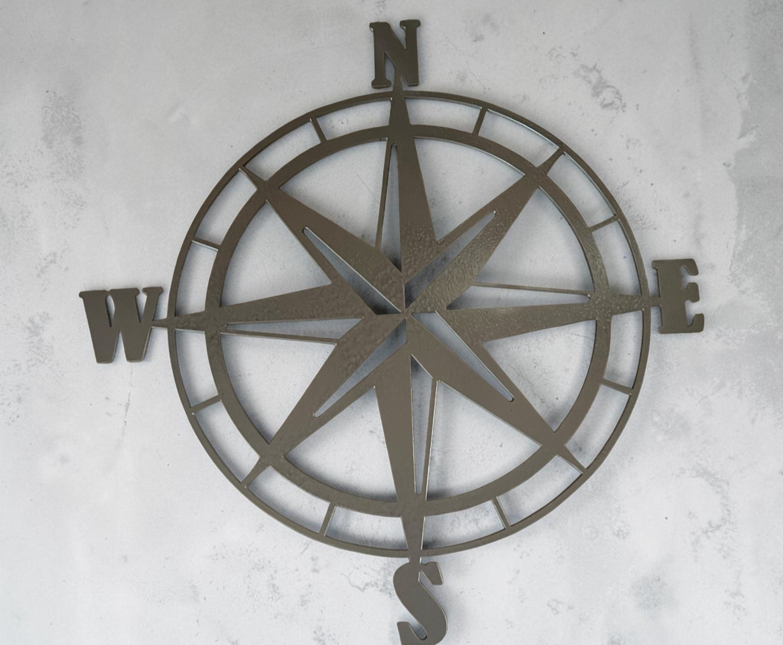16 Gauge Steel Nautical Compass Wall Art