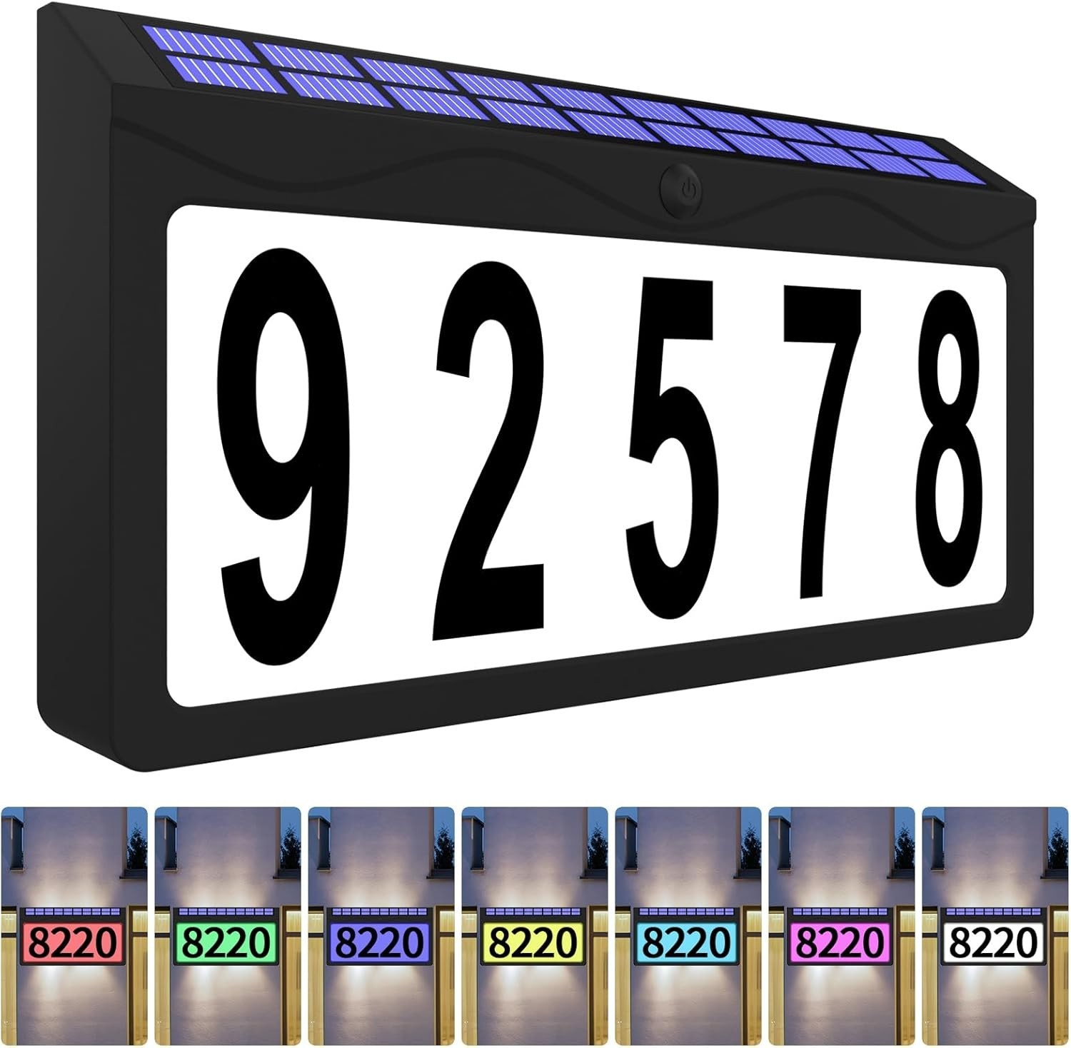 Números De Casa Solares Para Exterior Iluminados Impermeables Fáciles De Aplicar