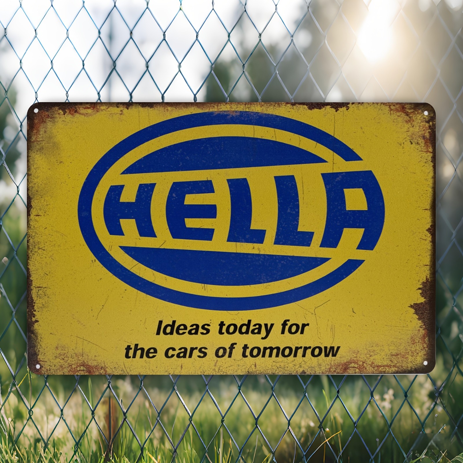 1pc Hella Vintage Metal Sign