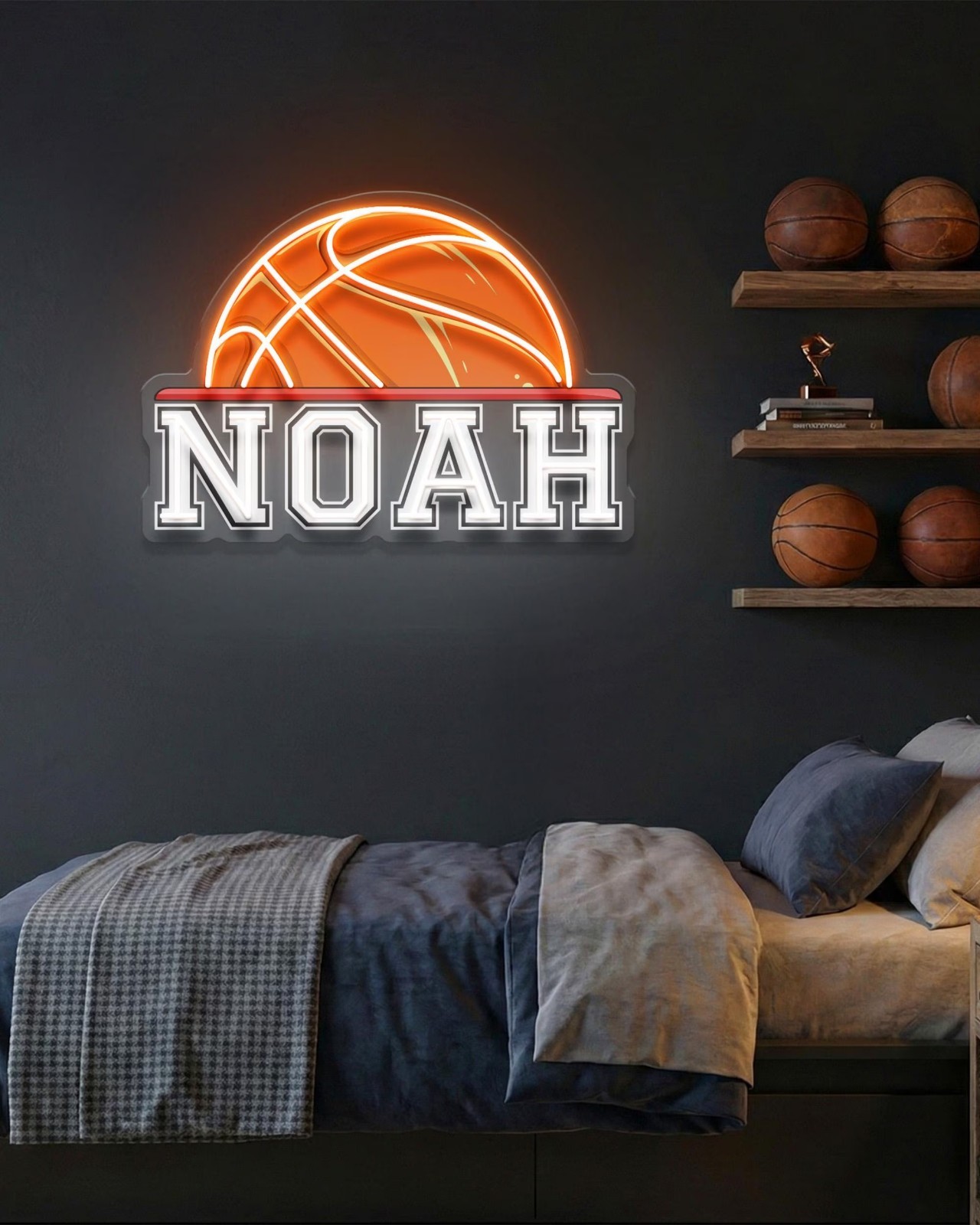 Custom Basketball Name Neon Sign Personalized Boy Bedroom Sport Light Decor