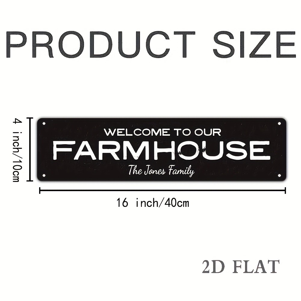 Customizable Welcome To Our Farmhouse Metal Sign Personalized Family Name Decor