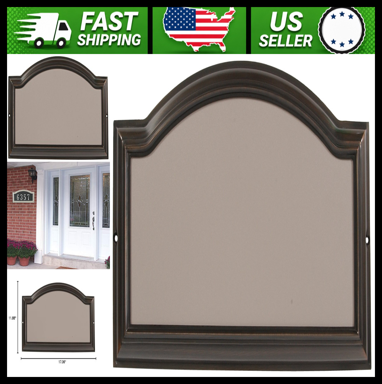 Hillman Die Cast Plated Address Plaque for 4-Inch House Numbers Aged Bronze