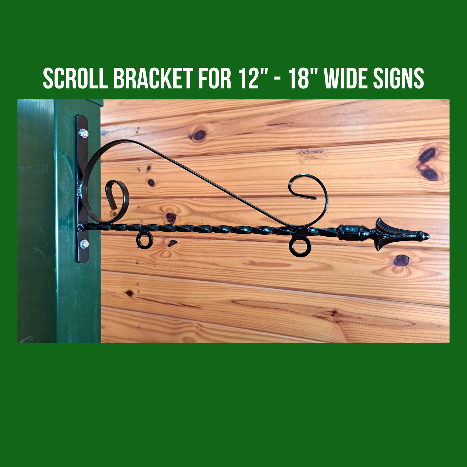 Steel Scroll Bracket For 12″-18″ Sign Metal Wall Mount Sign Hanging Bracket