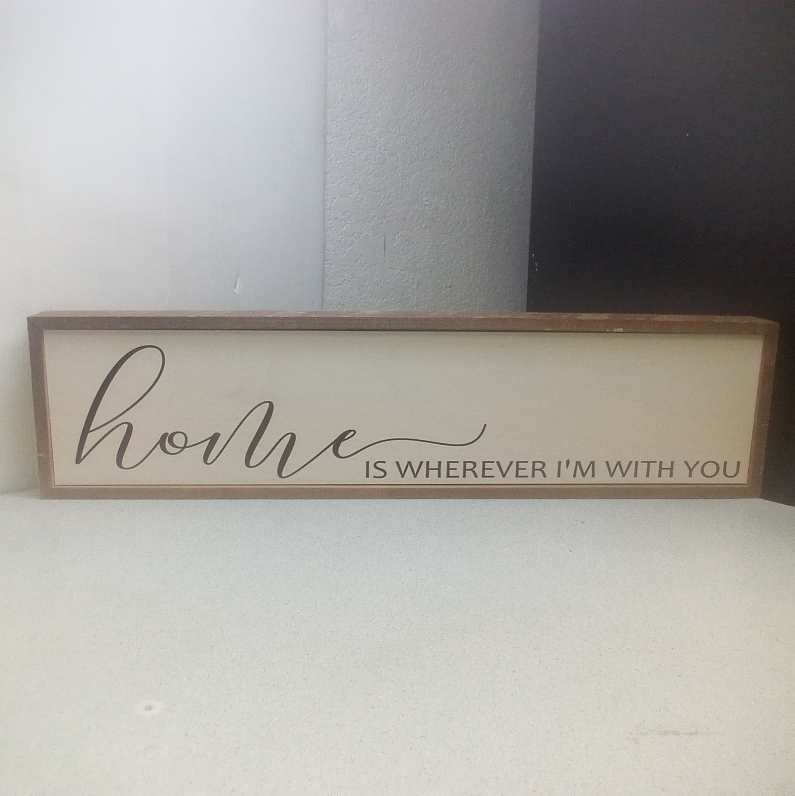 Driftless Studios 24×6 Wall Art Box Sign “Home Is Where I’m With You”