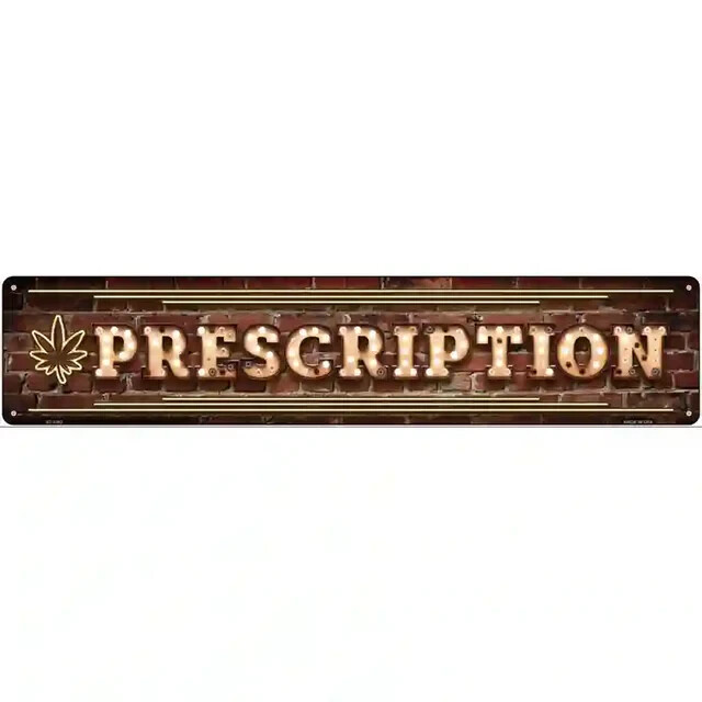 Prescription Horizontal 3″x12″ metal street sign plaque Home Door Garage Wall