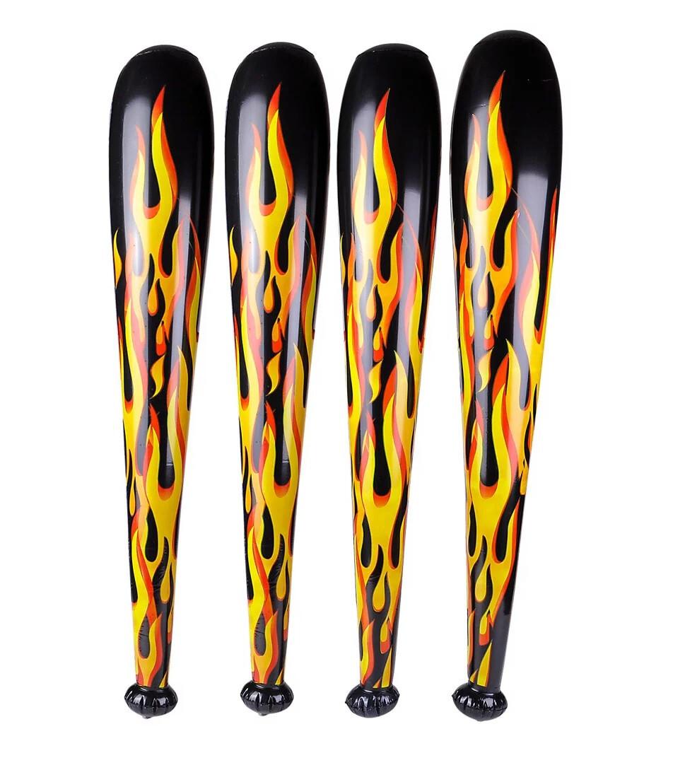 Inflatable Baseball Bats (Fire Flame) 4 Pieces (Huge – 42 Inches)