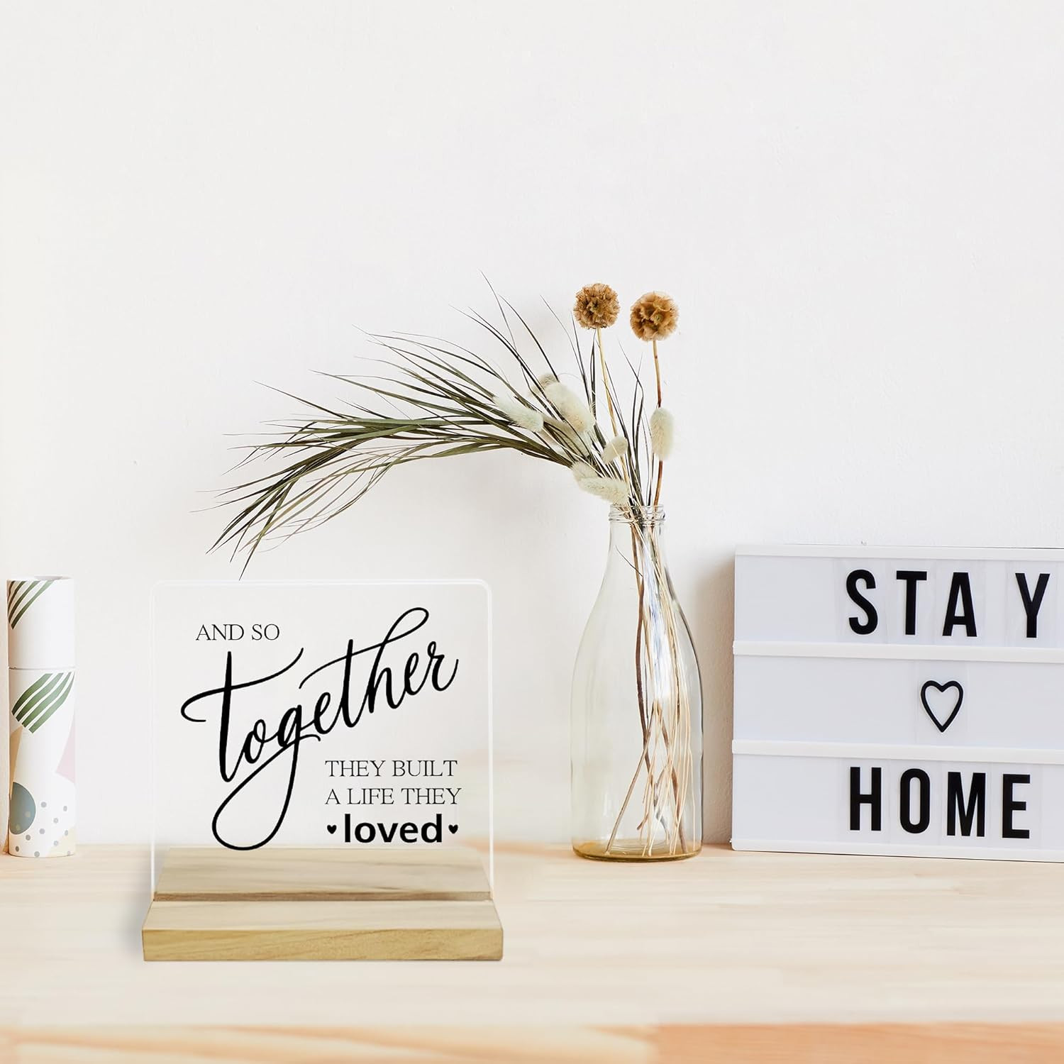 Built a Life They Loved Sign, Love Decor for Couples Family Acrylic Plaque