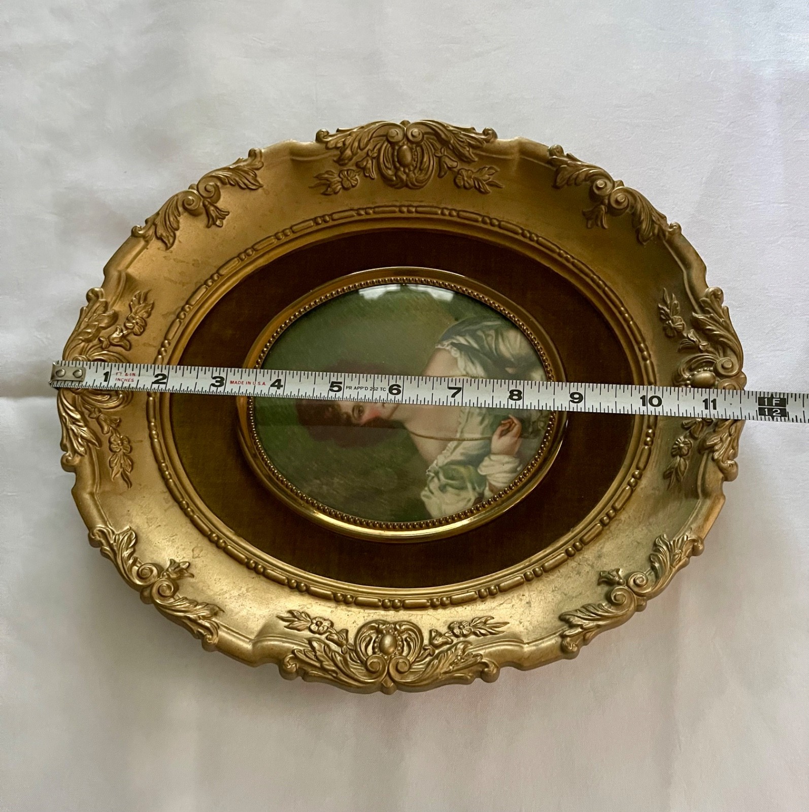 Vintage Cameo Creations Oval Gold Framed Wall Plaques Pair Joseph Steiler
