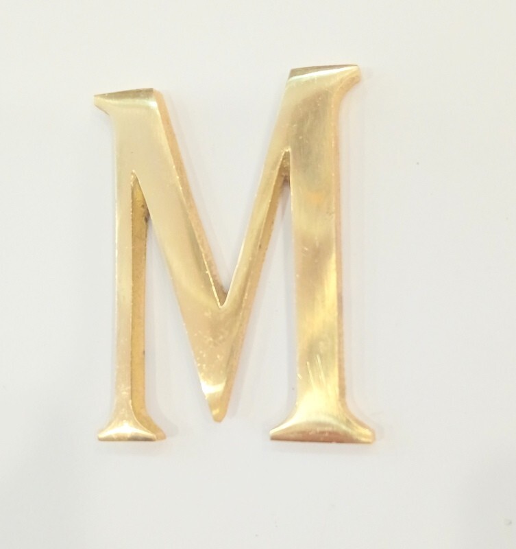 100MM (4Inch) Brass Home 26 Polish Gold Wall Mounted Door Mounted Letters M