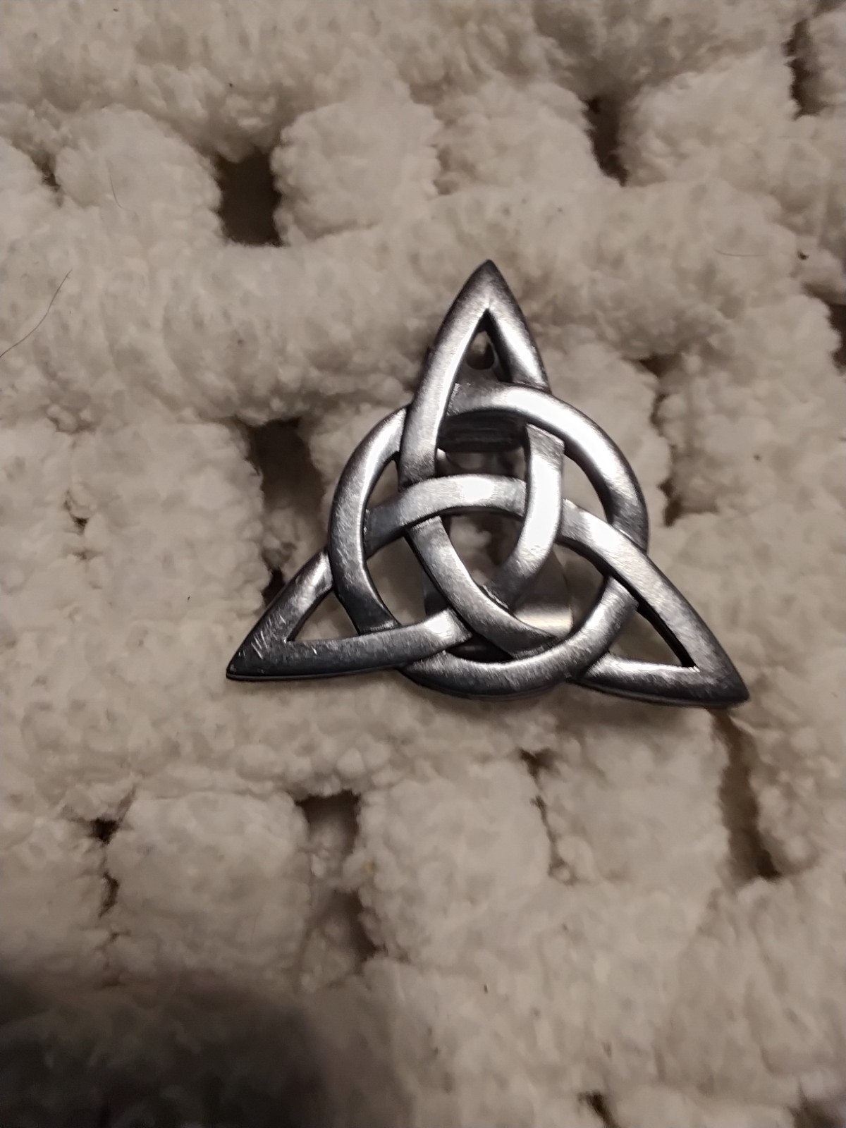 Celtic Trinity Knot, Clasp on design, metal 1.75 in. x 2 in., lapel clasp