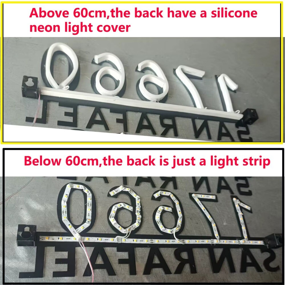 Custom Backlit House Numbers Illuminated Address Sign LED address Plaque