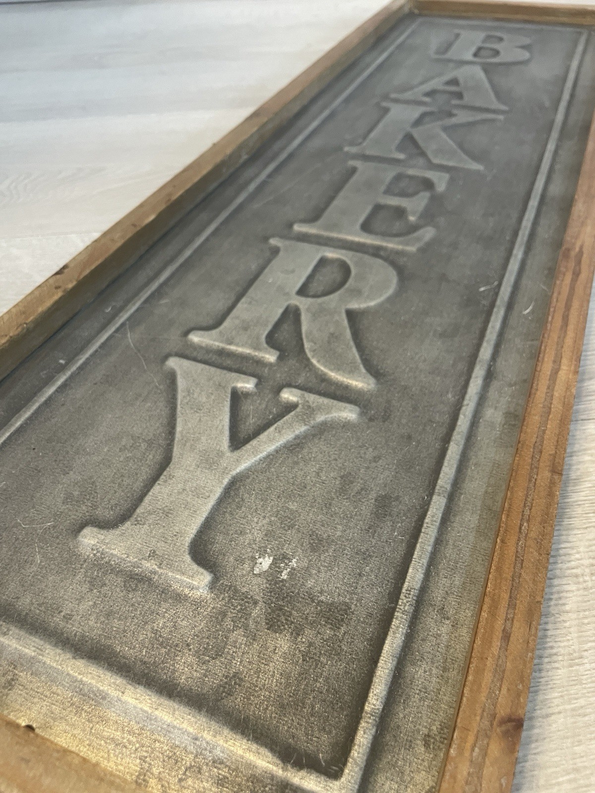 Vintage Vertical Wood Metal Bakery Sign Kitchen Wall Decor Rustic 31.5×10 Plaque