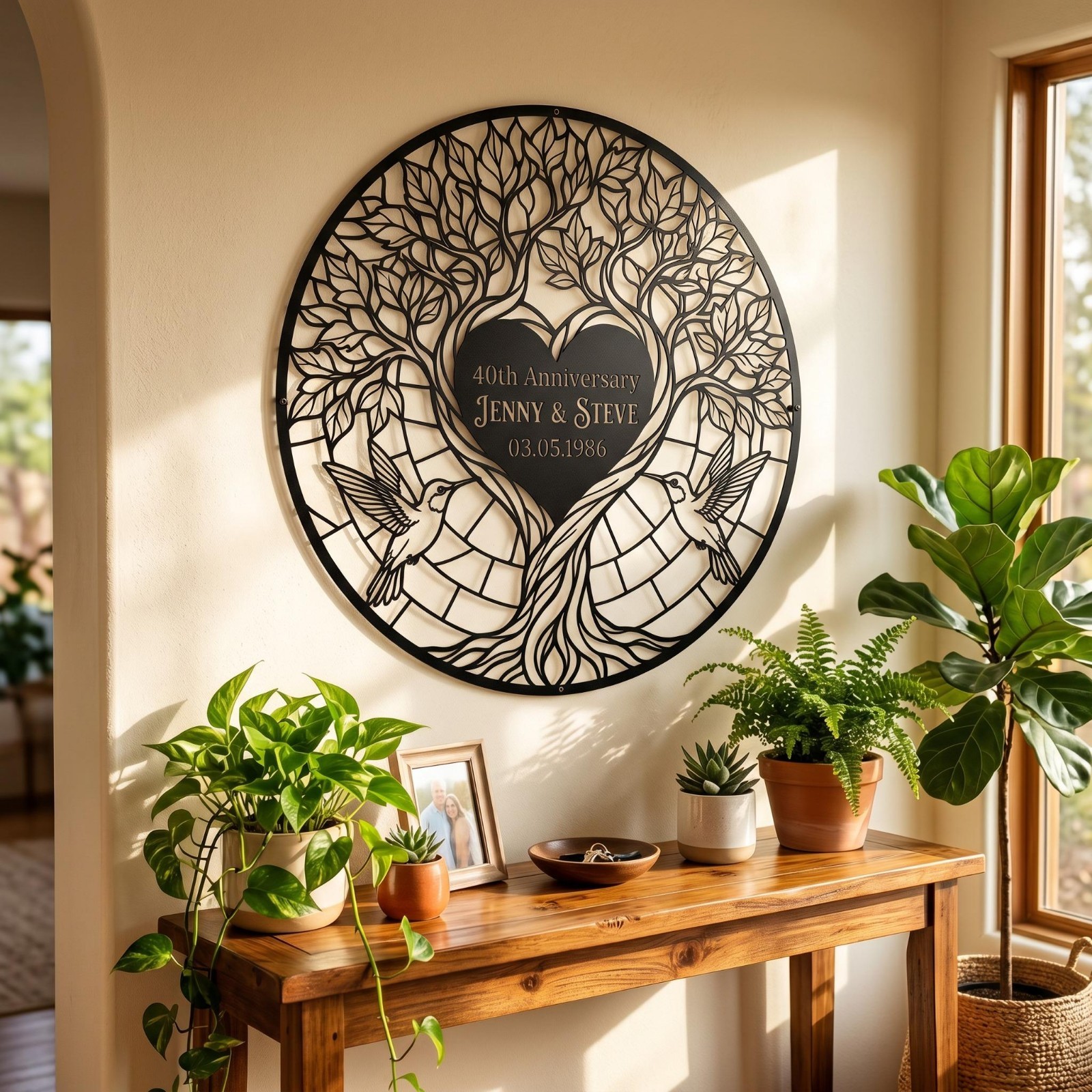 Personalized Tree of Life Metal Sign, Wedding Anniversary Gift
