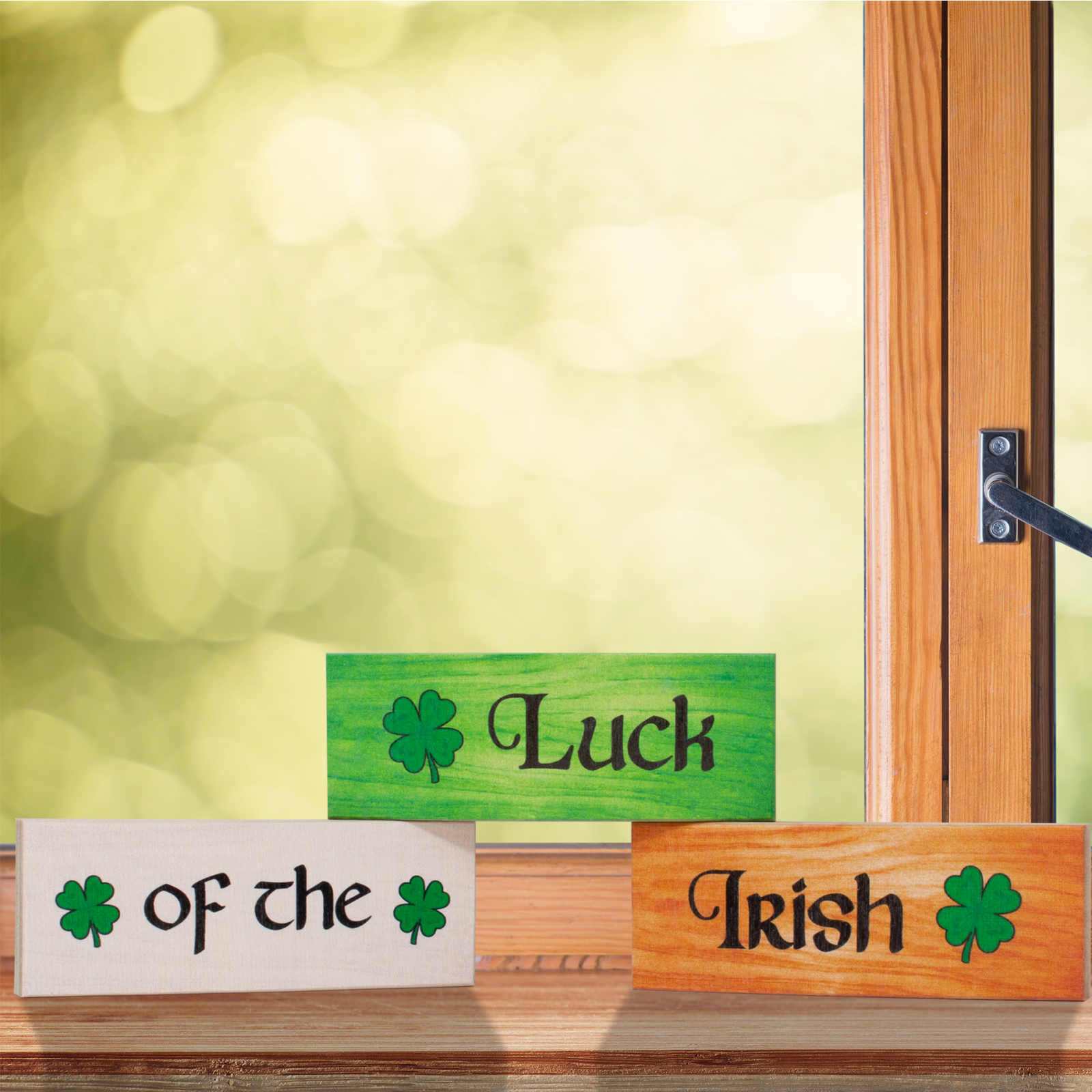 JennyGems St Patricks Day Decorations, Luck Of the Irish Mini Wood Block Signs