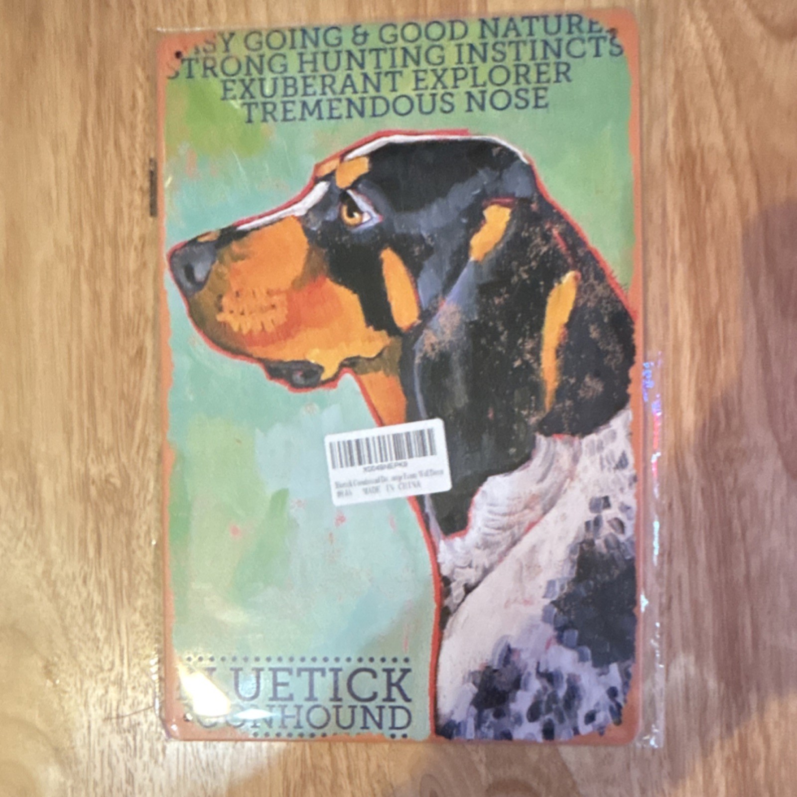 Bluetick Coonhound Decorative Sign Foam Multicolor Vertical for Any Room