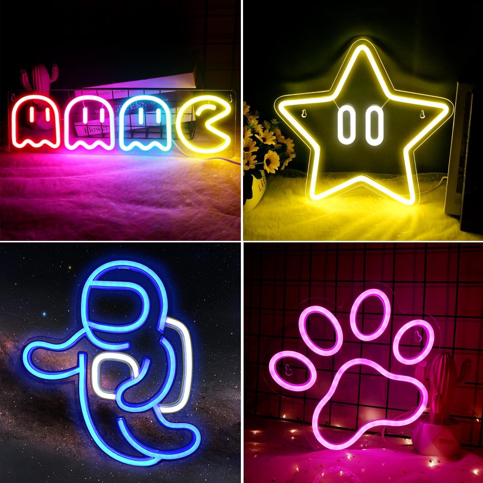 Game Neon Sign Interior Light LED USB Powered 100V ABS Ghost/Star etc. JAPAN NEW