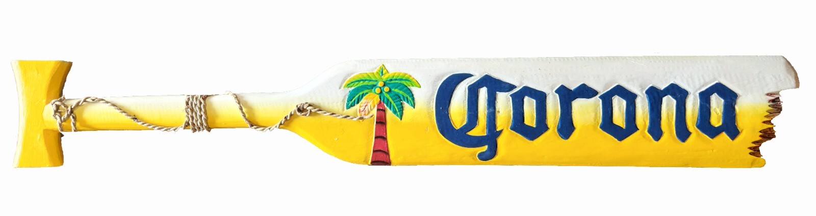 39″ CORONA PADDLE OAR HAND CARVED TROPICAL ISLAND TIKI BAR WALL ART BEER PADDLE