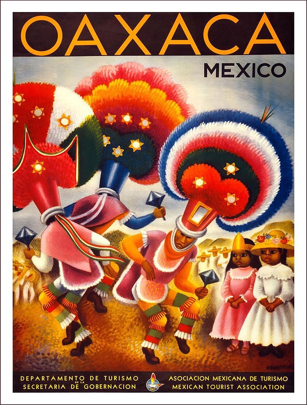 Vintage Oaxaca Mexico Travel Poster Reproduction Metal Sign FREE SHIPPING