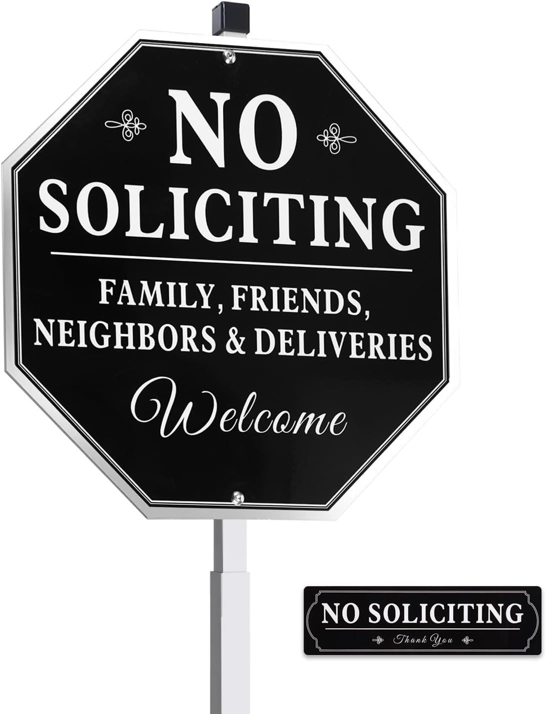 No Soliciting Sign For House – Aluminum No Soliciting Yard Sign – 10″x 10″ No So