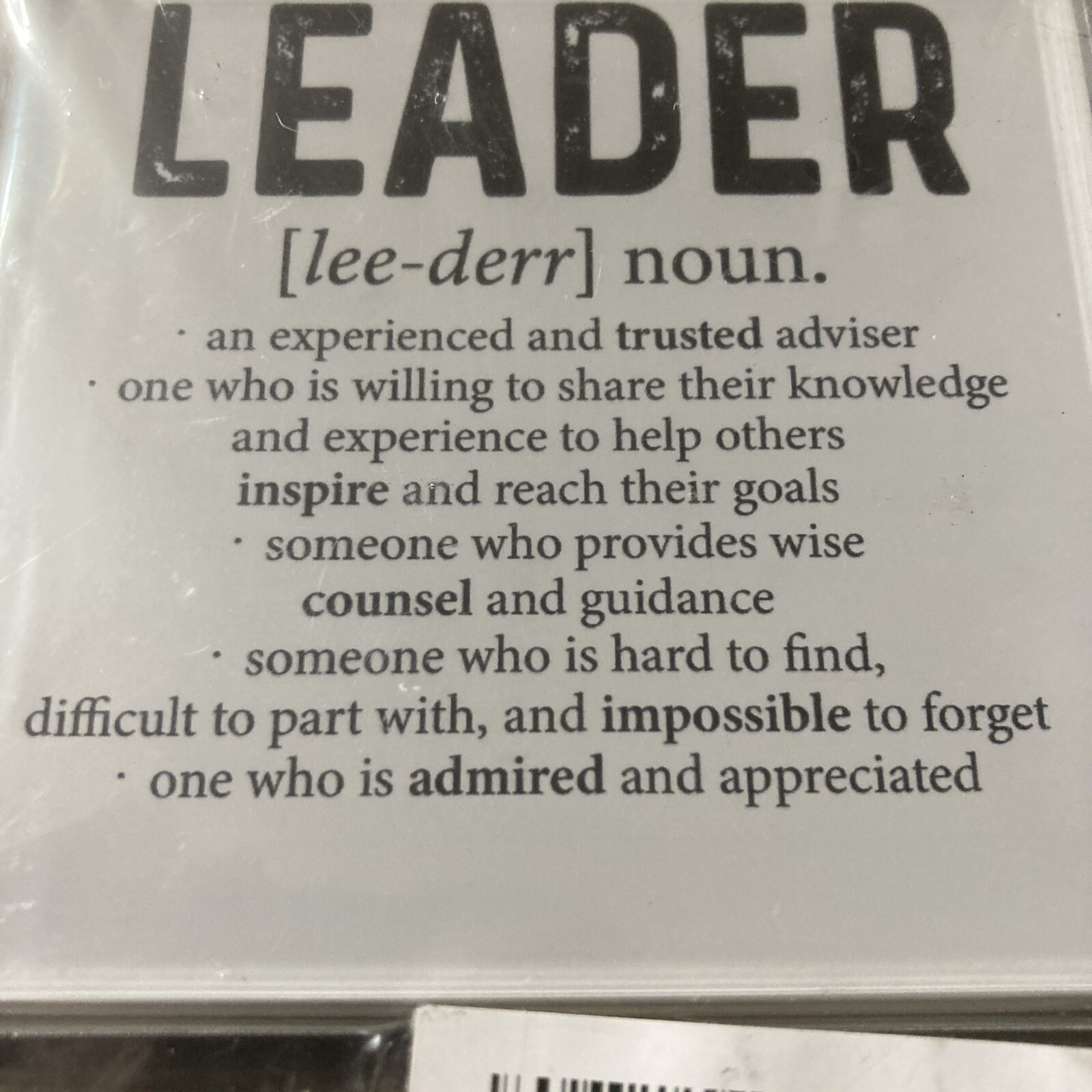 Leader Acrylic Sign With Wood Base