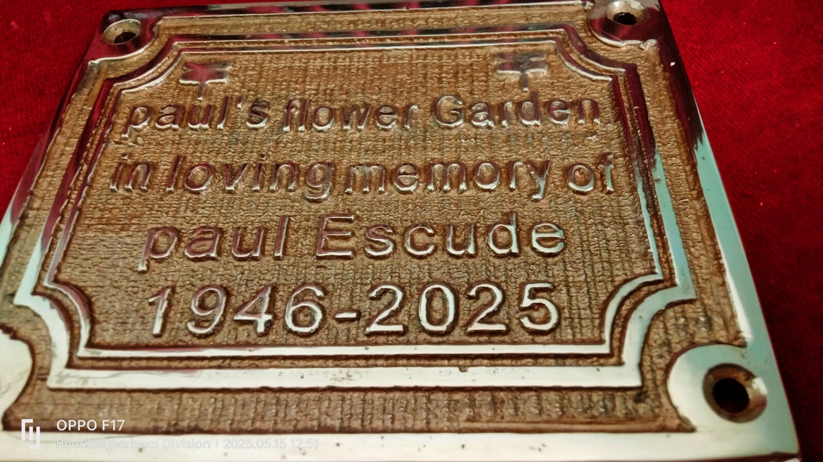Customized Engraved Brass Plate handmade Signs Bench Memorial Decorative Plates