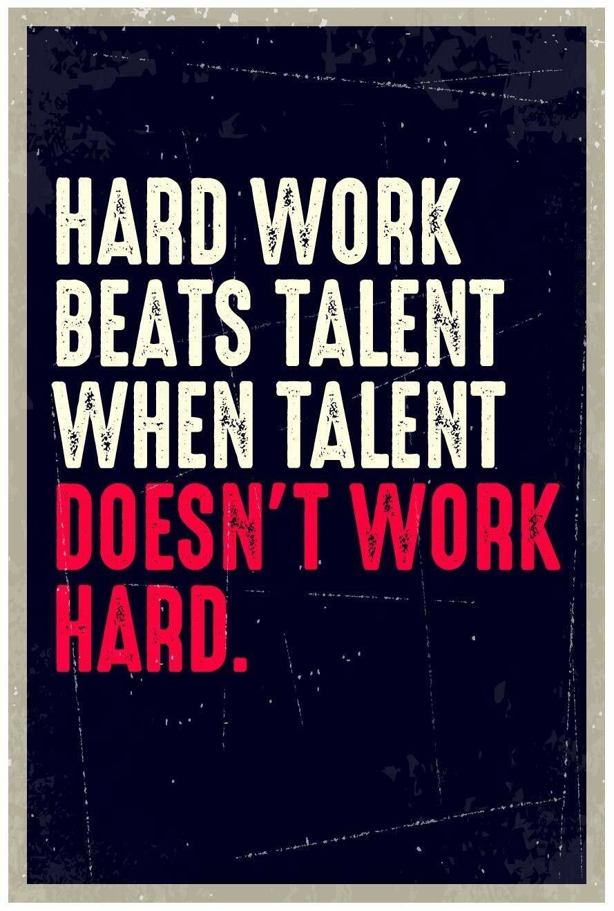 JSC163 Hard Work Beats Talent When Talent Doesn’t Work Hard Poster | 18-Inches